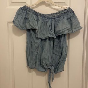 Jean off the shoulder top